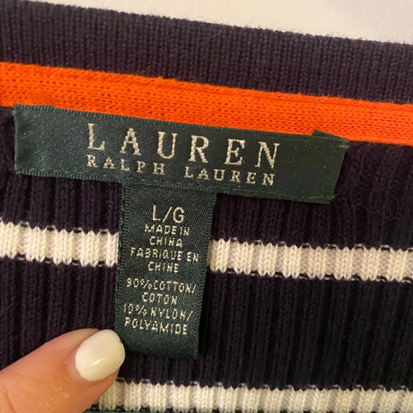 Ralph Lauren navy blue and white sweater Large - Picture 3 of 3